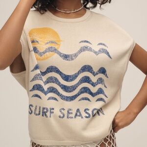 NWT Anthropology Pilcro Surf Season Beige Muscle Tank Sweater